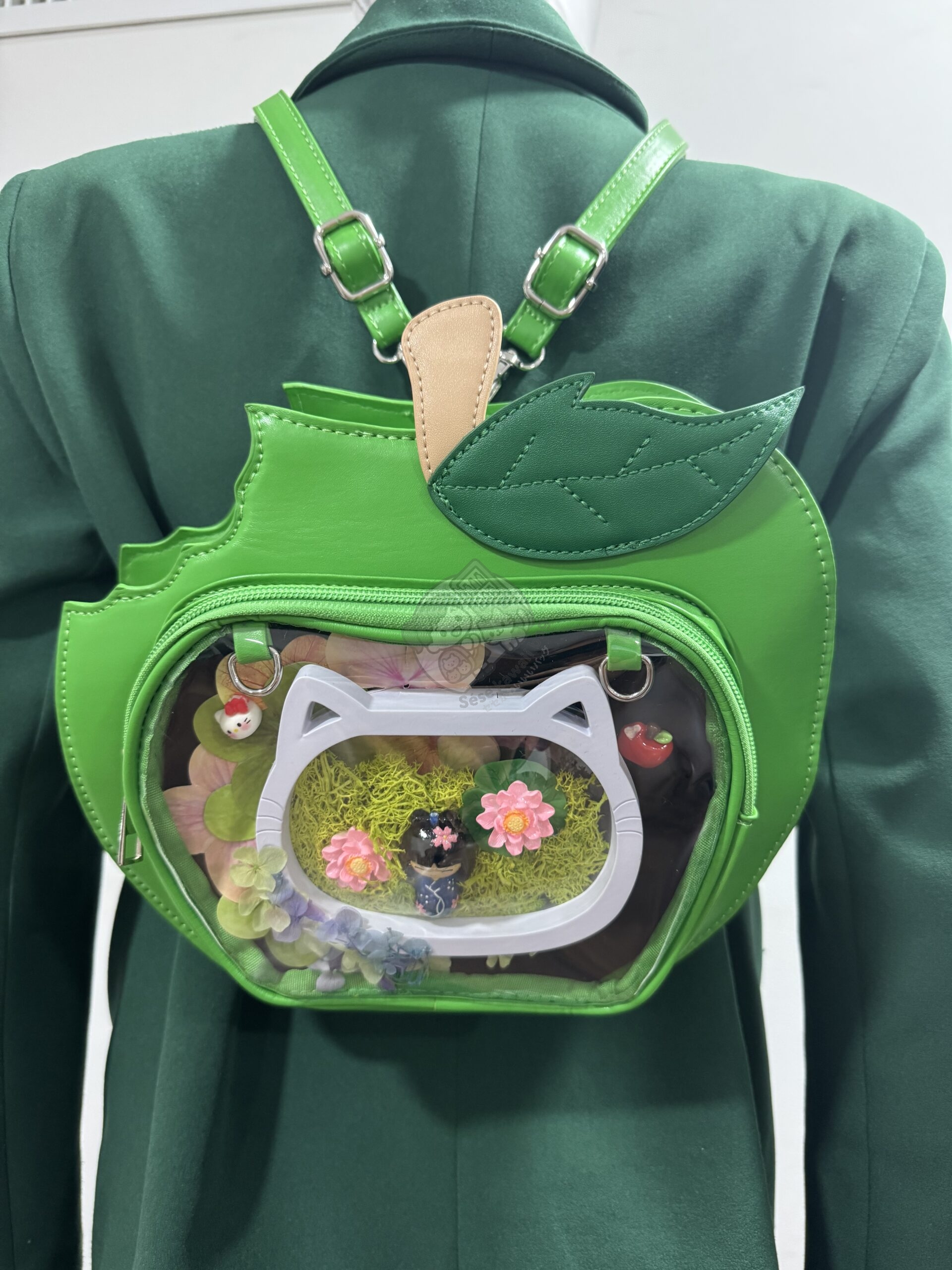 Sac Pomme Croquée vert – Image 4