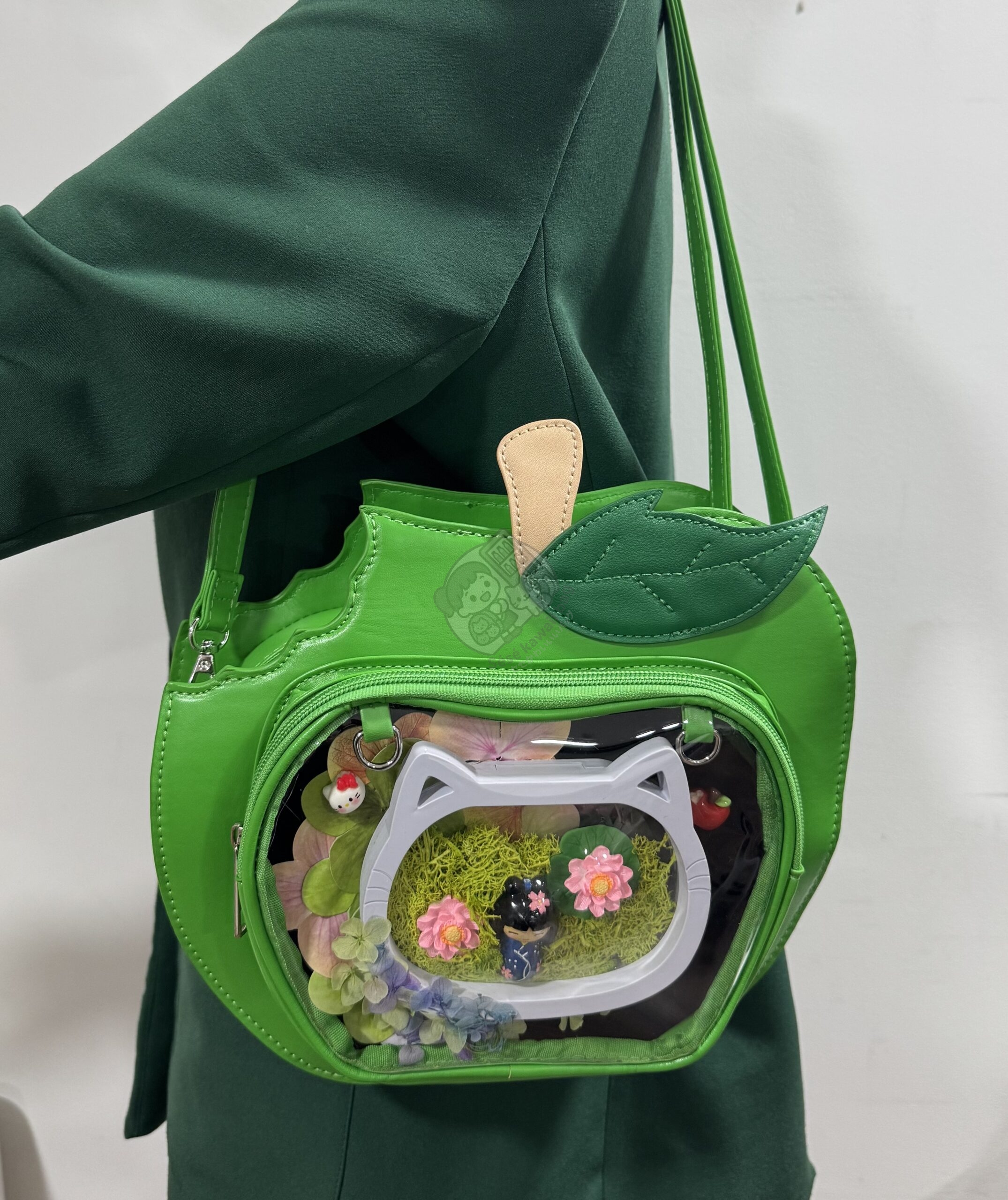 Sac Pomme Croquée vert – Image 5